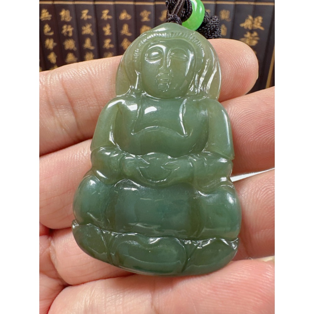 天然翡翠A貨-觀自在觀音掛件 商品編號071105-細節圖3
