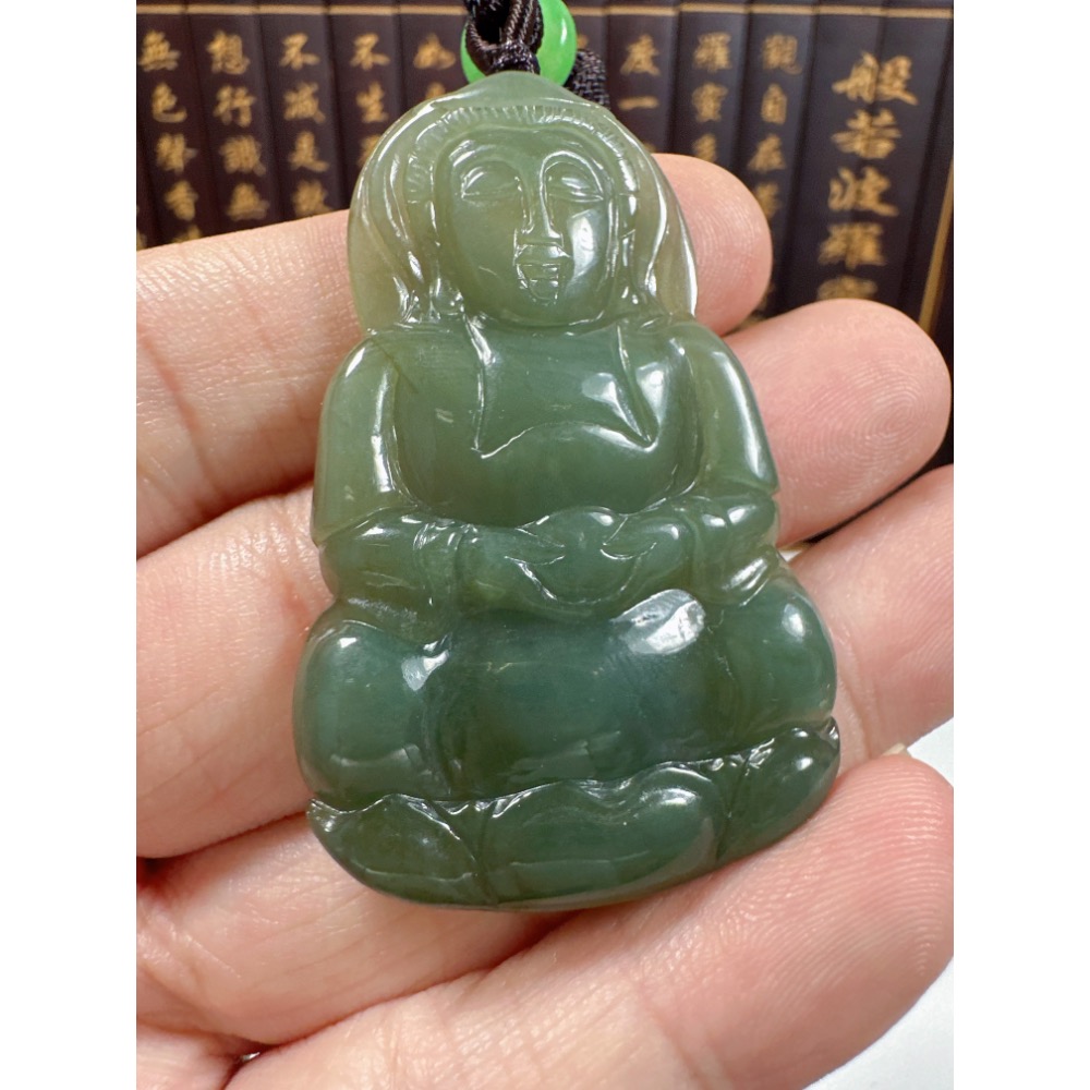 天然翡翠A貨-觀自在觀音掛件 商品編號071105-細節圖6