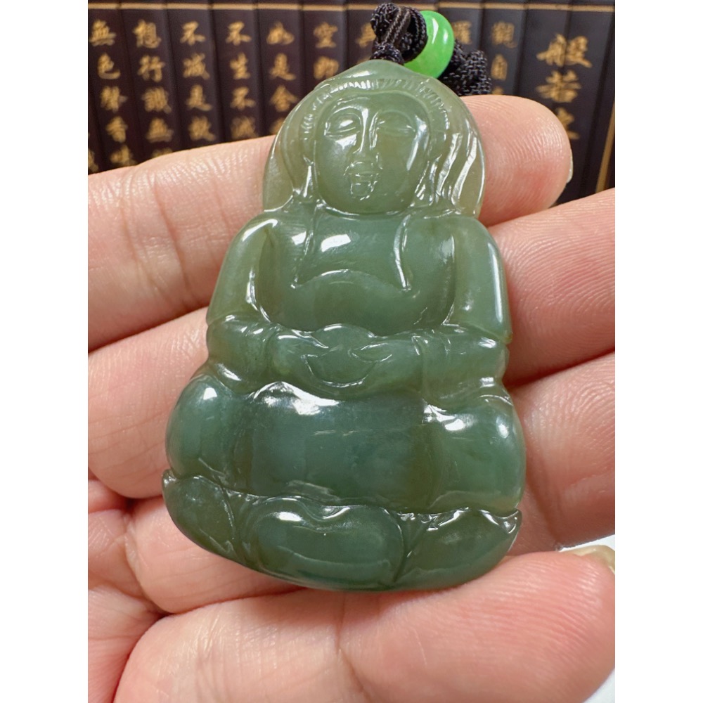 天然翡翠A貨-觀自在觀音掛件 商品編號071105-細節圖7