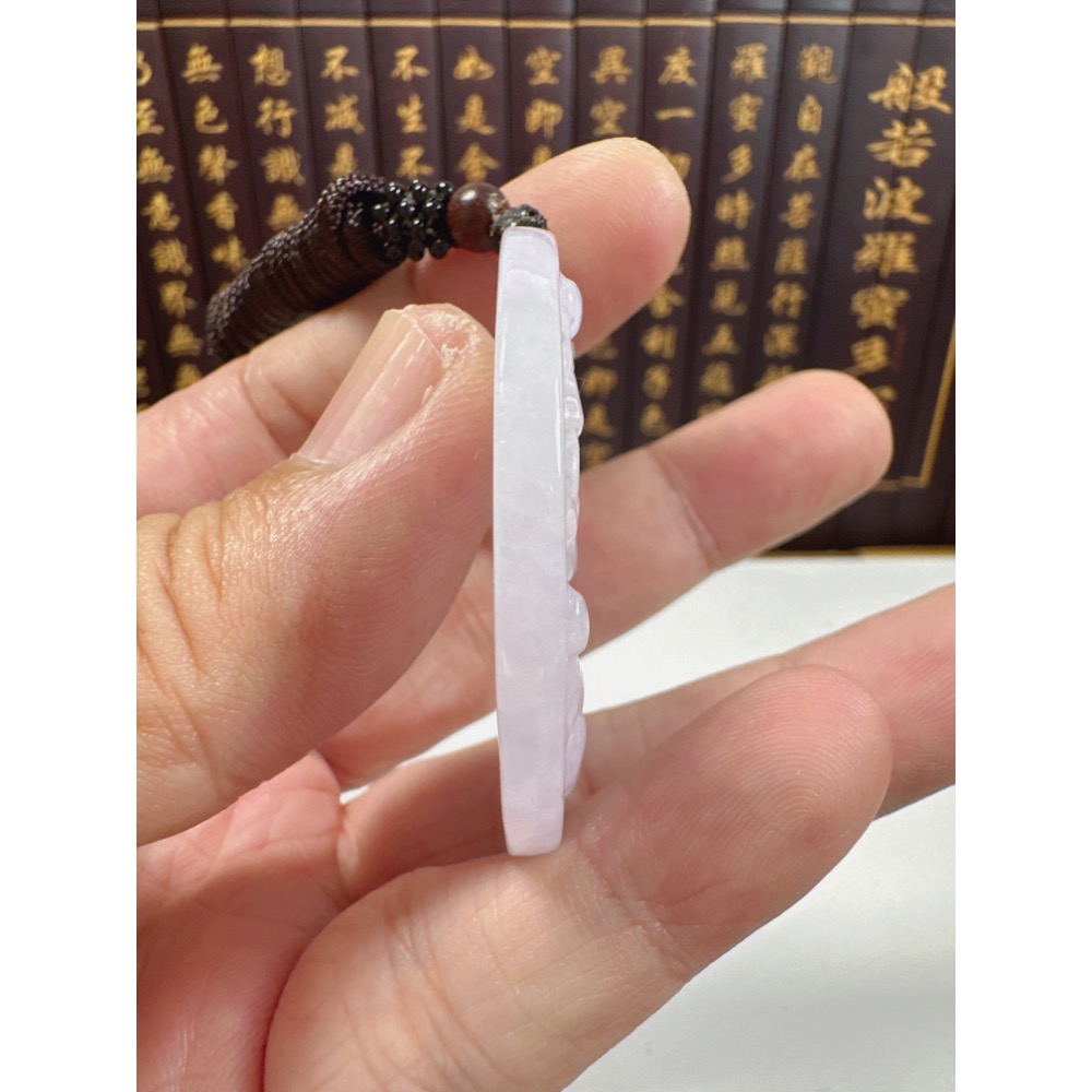 天然翡翠A貨-八大守護神-千手觀音鐲心玉牌 商品編號071208-細節圖8