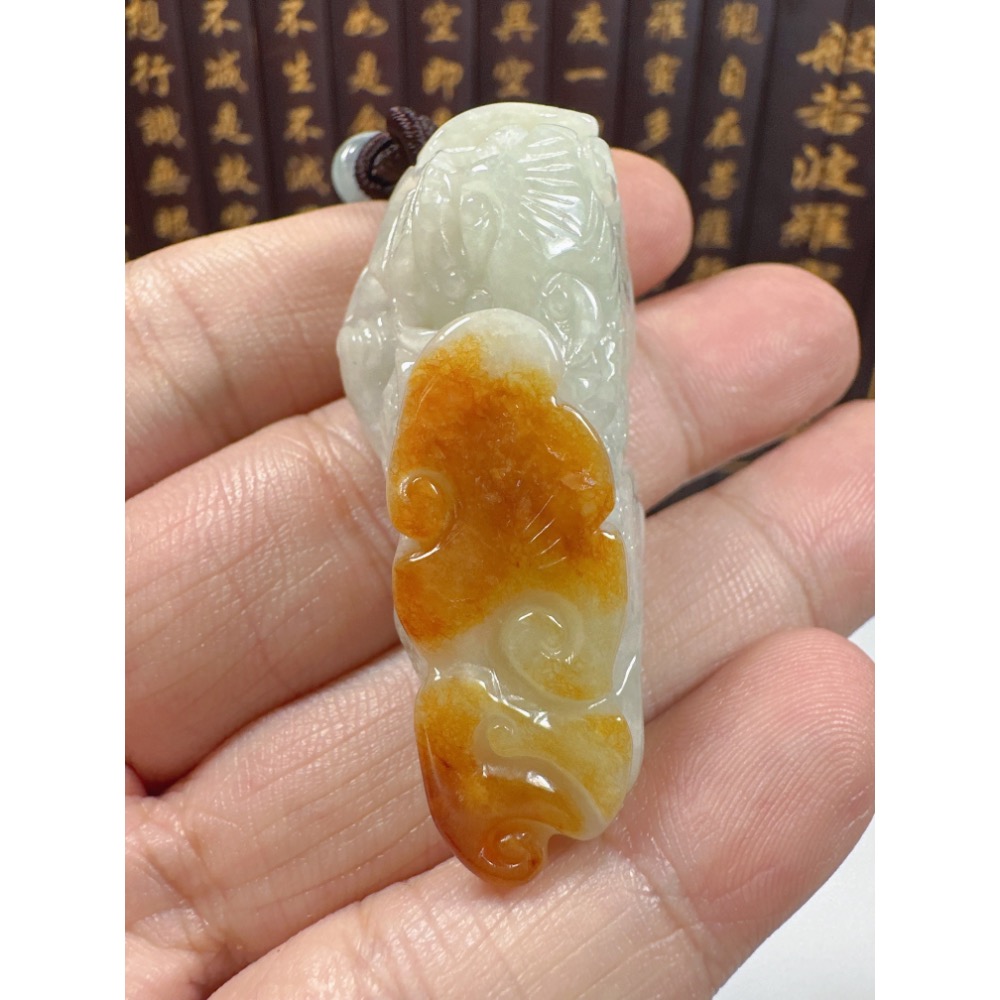 天然翡翠A貨-開運招財霸王貔貅發財如意立體厚庄掛件、小擺件 商品編號：072004-細節圖7