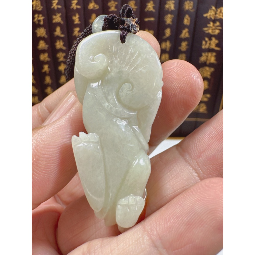 天然翡翠A貨-開運招財霸王貔貅發財如意立體厚庄掛件、小擺件 商品編號：072004-細節圖9