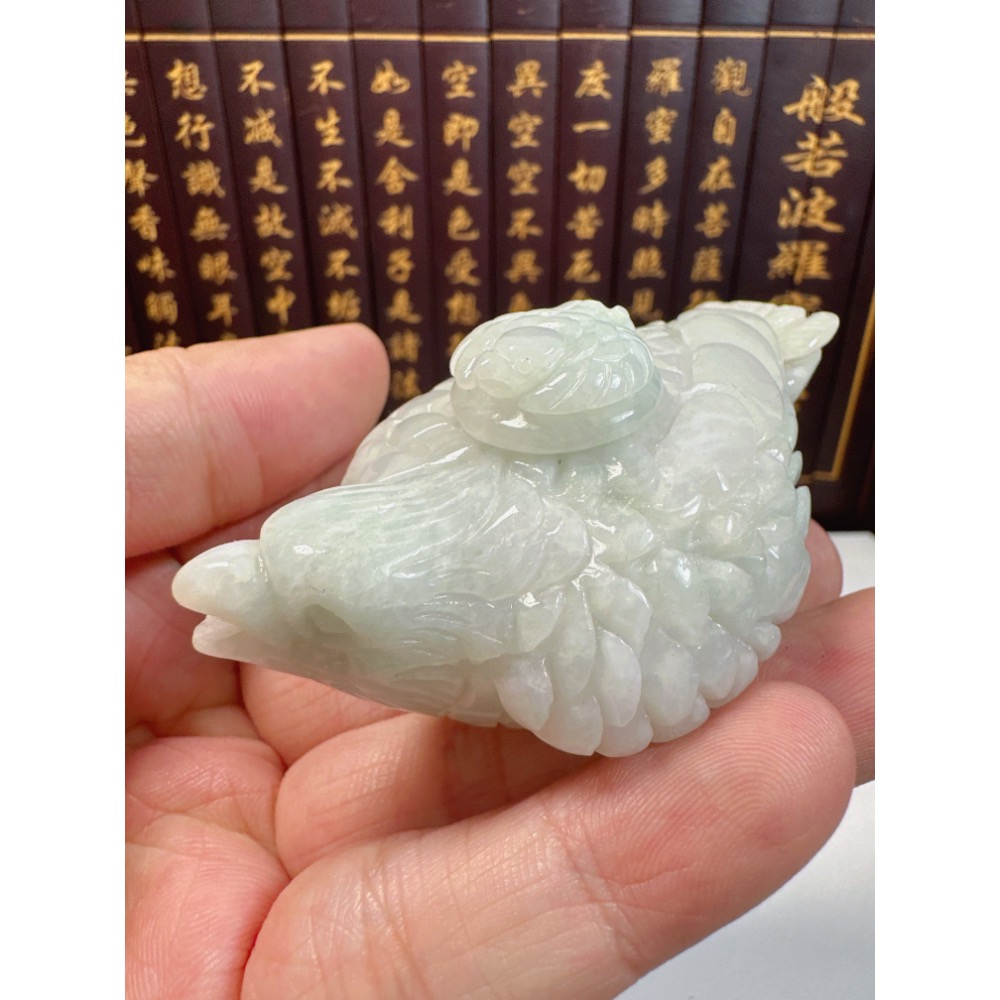 天然翡翠A貨-喜鵲造型立體茶壺小擺件 商品編號072505-細節圖4