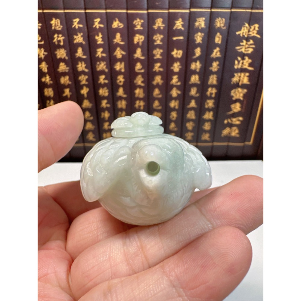 天然翡翠A貨-喜鵲造型立體茶壺小擺件 商品編號072505-細節圖8