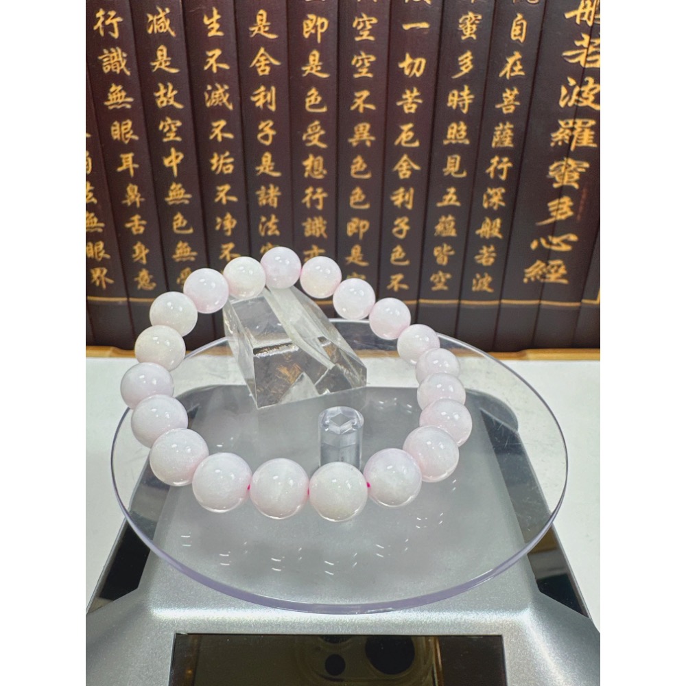 天然翡翠A貨-9.5mm粉紫圓珠手鍊 商品編號：080201-細節圖3