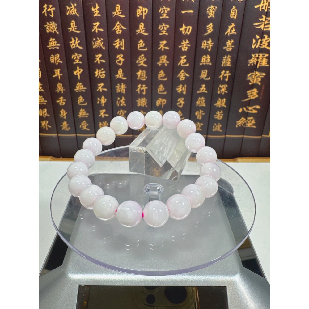 天然翡翠A貨-9.5mm粉紫圓珠手鍊 商品編號：080201-細節圖4