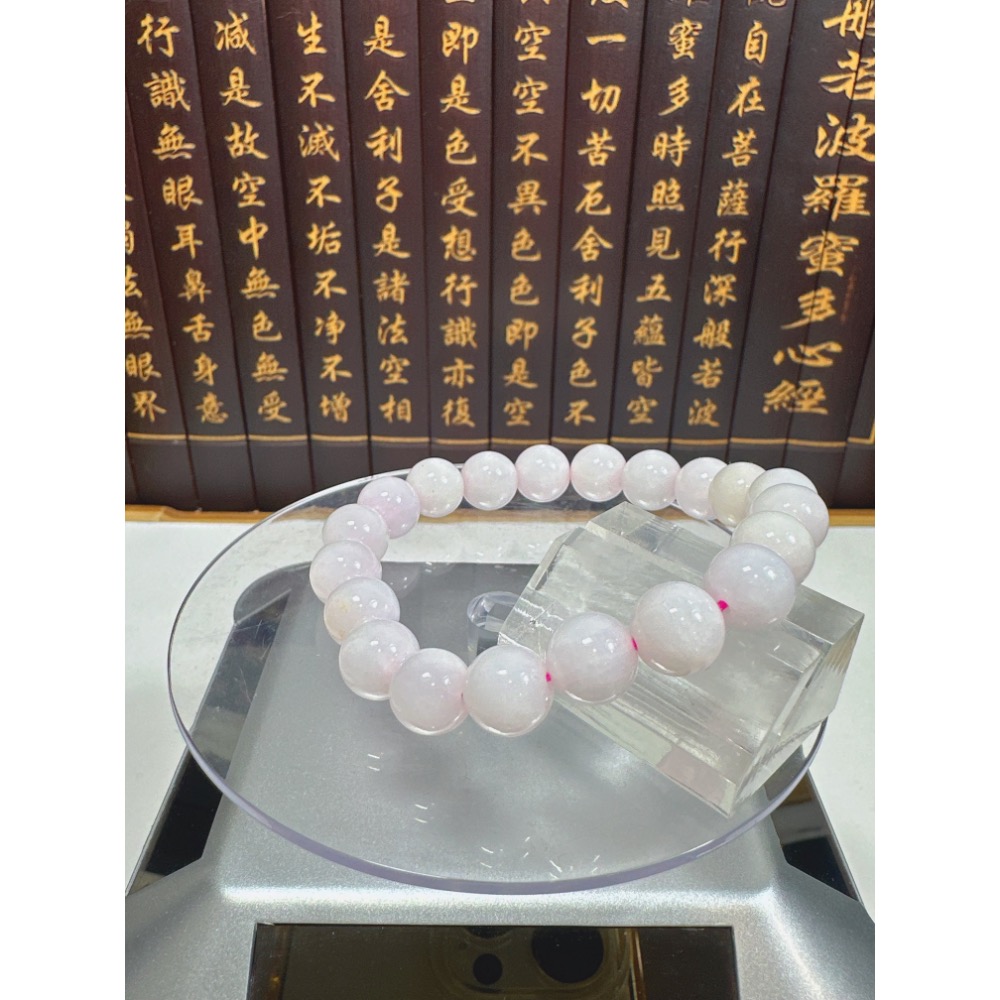 天然翡翠A貨-9.5mm粉紫圓珠手鍊 商品編號：080201-細節圖6