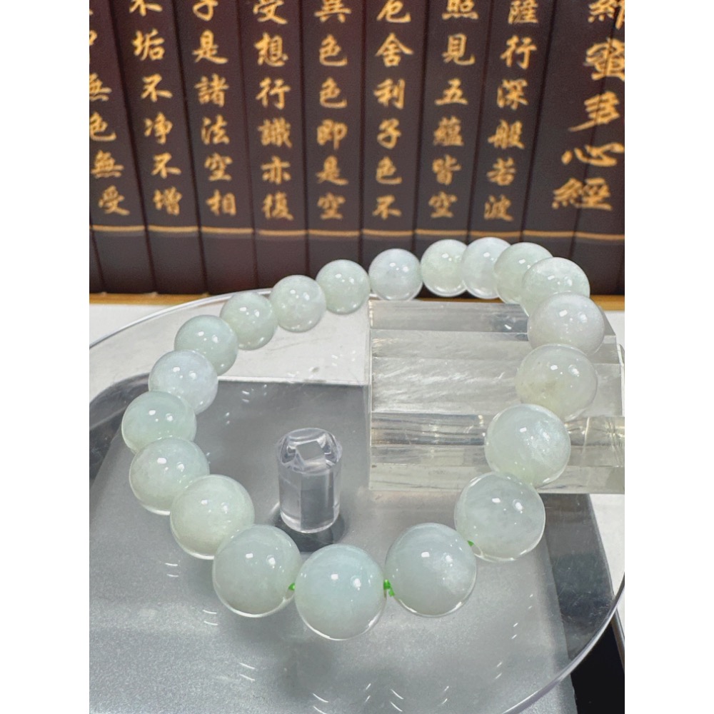 天然翡翠A貨-9.5mm圓珠手鍊 商品編號：080202-細節圖2