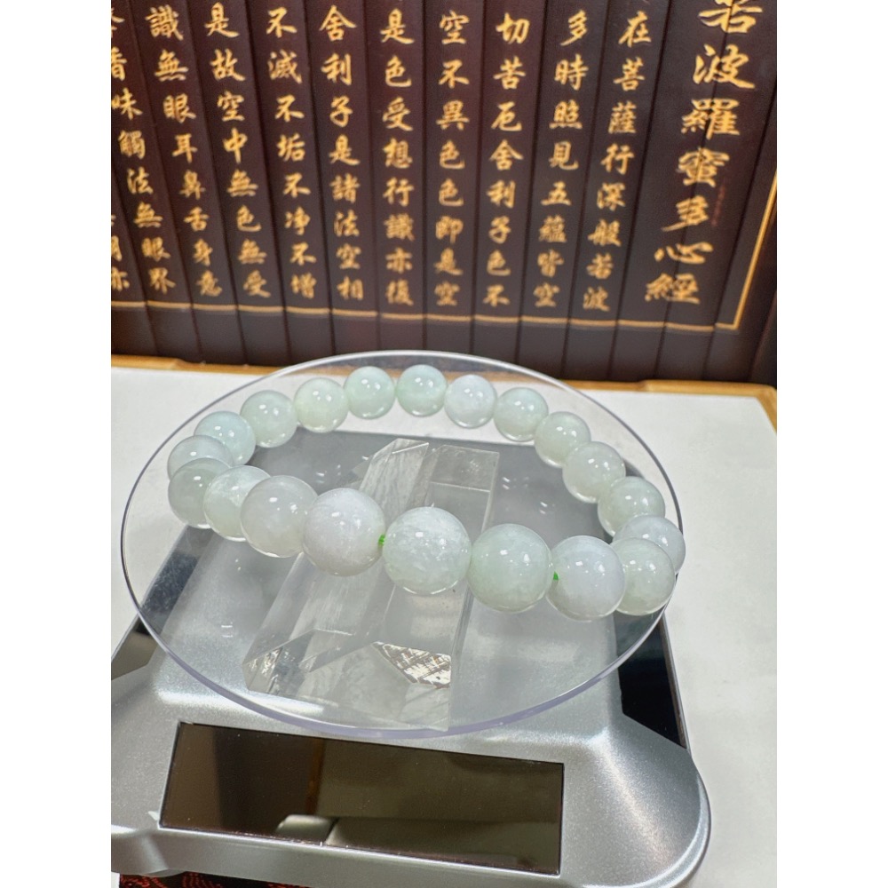 天然翡翠A貨-9.5mm圓珠手鍊 商品編號：080202-細節圖3