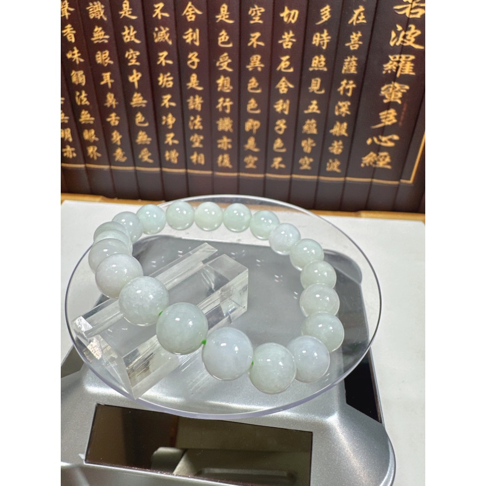 天然翡翠A貨-9.5mm圓珠手鍊 商品編號：080202-細節圖4