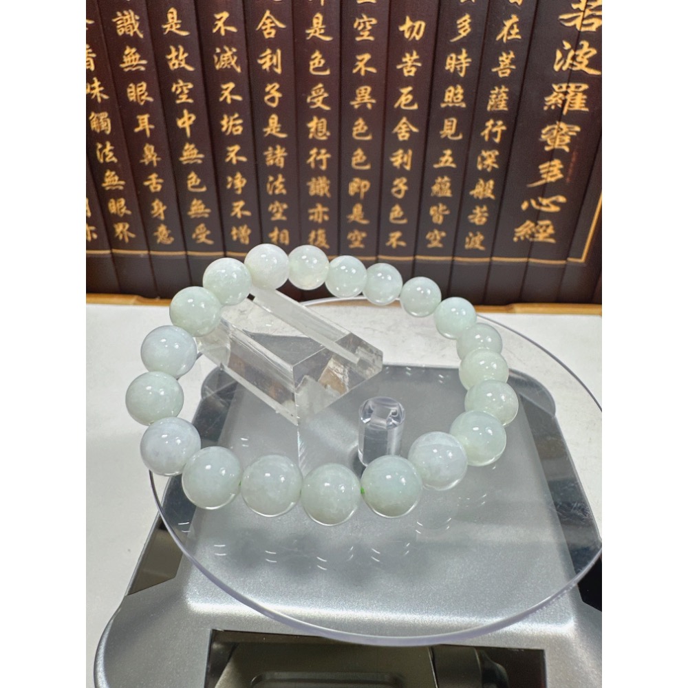 天然翡翠A貨-9.5mm圓珠手鍊 商品編號：080202-細節圖7