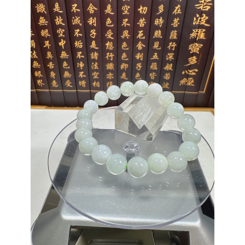 天然翡翠A貨-9.5mm圓珠手鍊 商品編號：080202-細節圖9