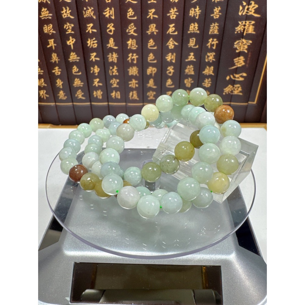 天然翡翠A貨-7.5mm多寶色圓珠項鍊 商品編號：080204-細節圖4