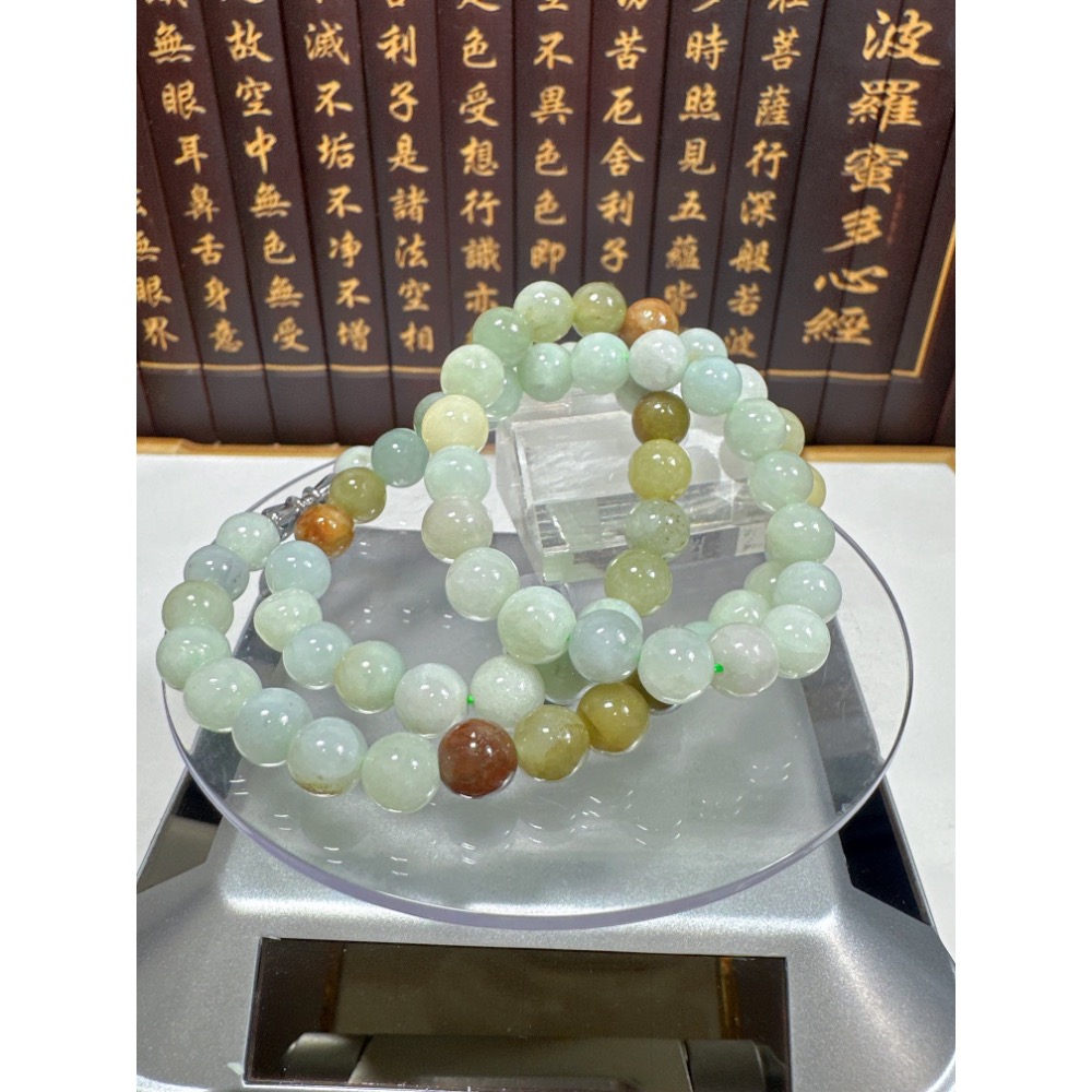 天然翡翠A貨-7.5mm多寶色圓珠項鍊 商品編號：080204-細節圖8