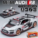 【台灣現貨 前輪轉向】奧迪 奧迪模型車 Audi R8 1/24 模型車 車模型 迴力車 汽車模型 合金車 車子模型-規格圖8