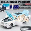 【台灣現貨 前輪轉向】勞斯萊斯 勞斯萊斯模型車 幻影 1/24 rolls royce 模型車 車模型 迴力車 合金車-規格圖8