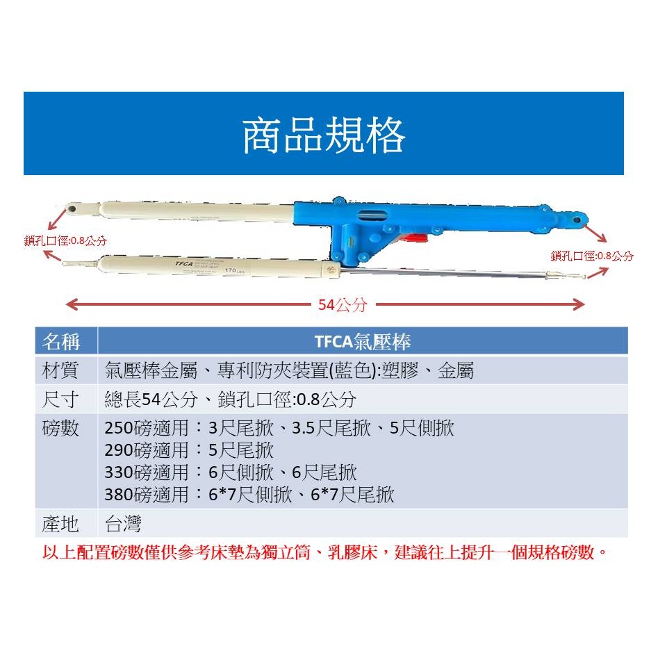掀床式氣壓棒 🛏️ 專利技術 安全 品質 🇹🇼台灣製造 可開發票 台灣製造保固一年 安全防夾裝置-細節圖2