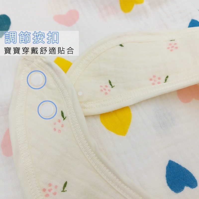 玩棉主義 現貨附發票|純棉圍兜/送口水巾 8層圍兜 寶寶圍兜 吃飯圍兜 紗布巾 皺皺二重紗 彌月禮盒-細節圖3