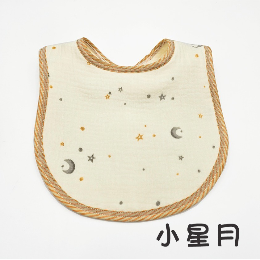 玩棉主義 現貨附發票|純棉圍兜/送口水巾 8層圍兜 寶寶圍兜 吃飯圍兜 紗布巾 皺皺二重紗 彌月禮盒-規格圖6