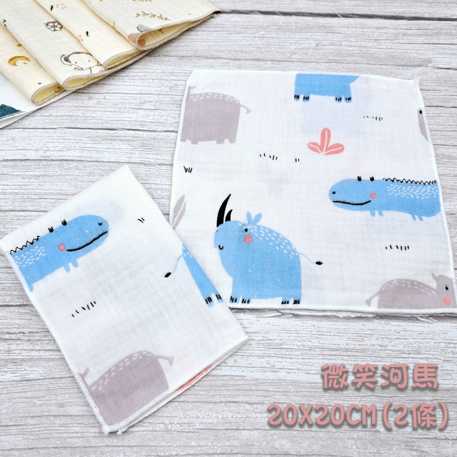 玩棉主義 現貨附發票|台灣製紗布口水巾 20x20cm 2入組 嬰兒澡巾 餵奶巾 毛巾 幼兒園手帕-規格圖6