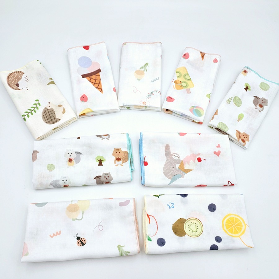 玩棉主義 現貨附發票|台灣製純棉印花手帕 寶寶口水巾 純棉二重紗 澡巾 手帕-細節圖4