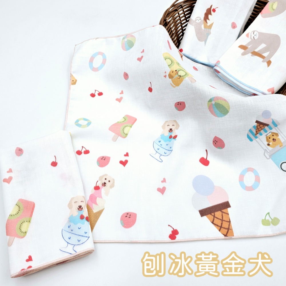 玩棉主義 現貨附發票|台灣製純棉印花手帕 寶寶口水巾 純棉二重紗 澡巾 手帕-規格圖7