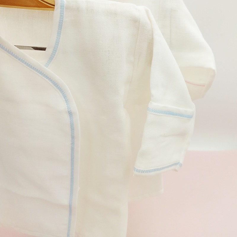 玩棉主義 現貨附發票|三層紗 台灣製純棉紗布衣 護手型 短版紗布衣 長版紗布衣 兒衣 新生兒內衣-規格圖6