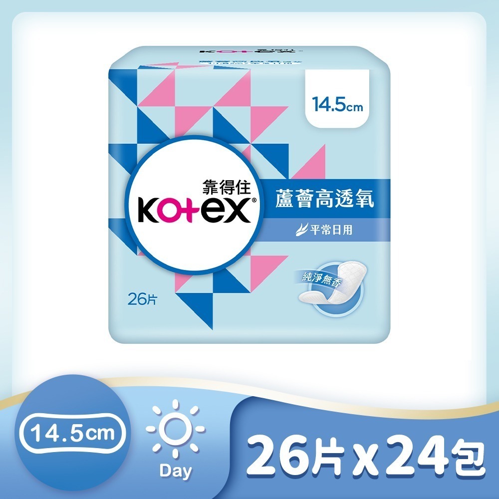 靠得住 蘆薈高透氧護墊x4包x6串/箱購- 標準無香/加長無香/加長沐浴香氛 14.5cm/17.5cm-規格圖3