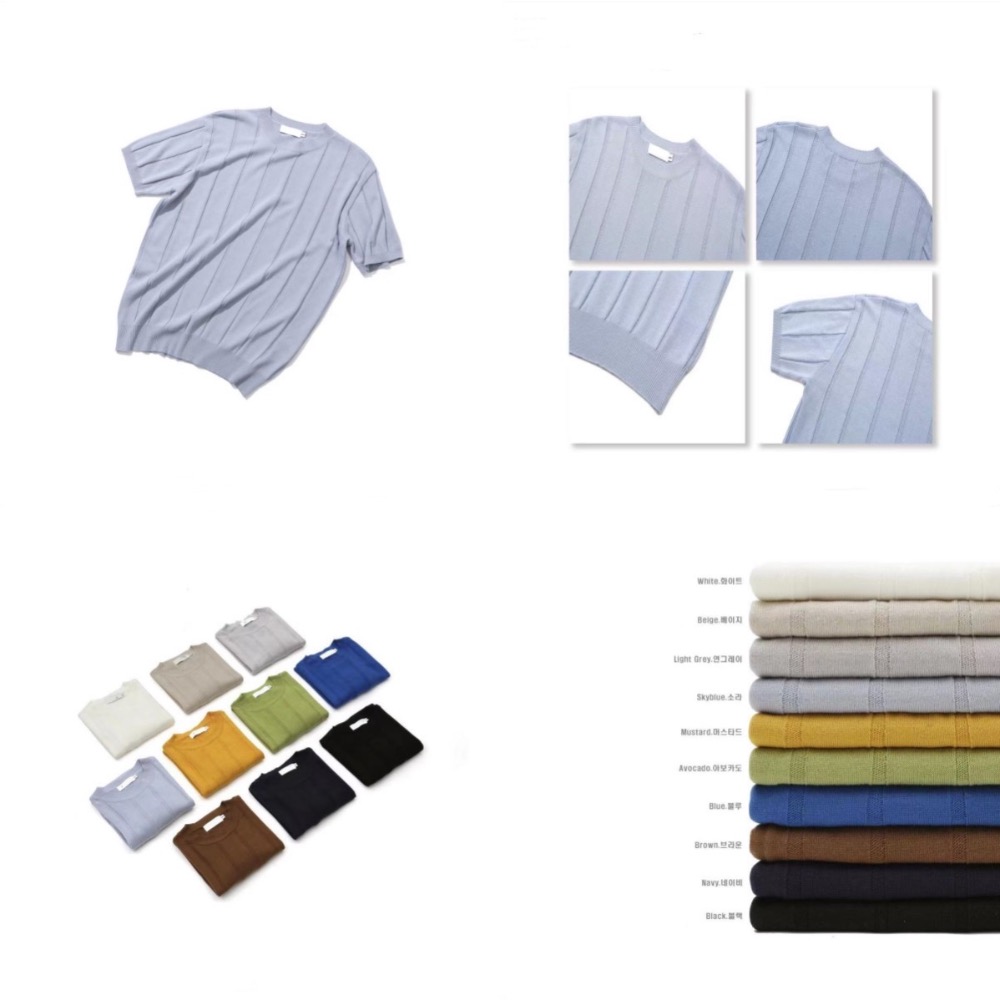[N.plaza] 韓國 馬登柔軟羅紋短袖針織衫（10色）-細節圖10