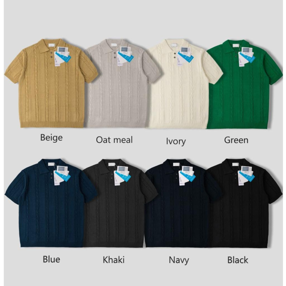 [N.plaza] 韓國 羅卡絞花短袖針織衫（8色）-細節圖9