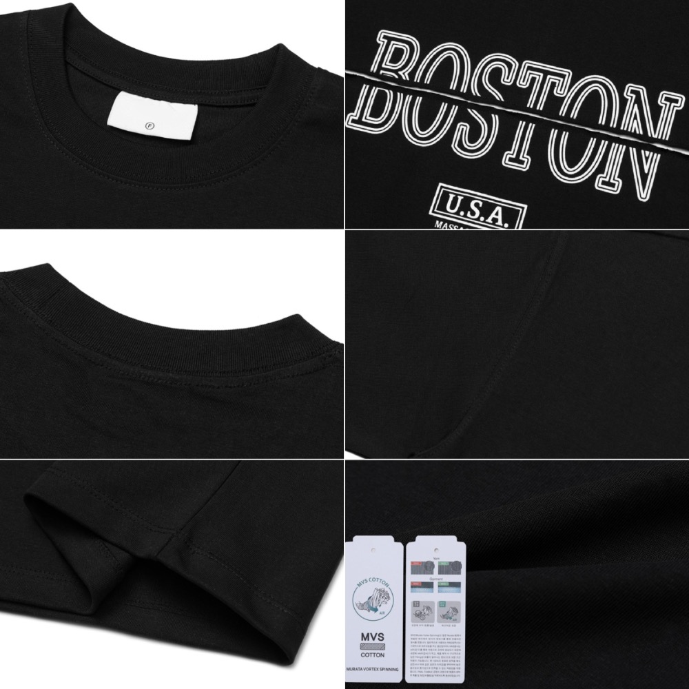 [N.plaza] 韓國 BOSTON切口短袖T恤（5色）-細節圖10