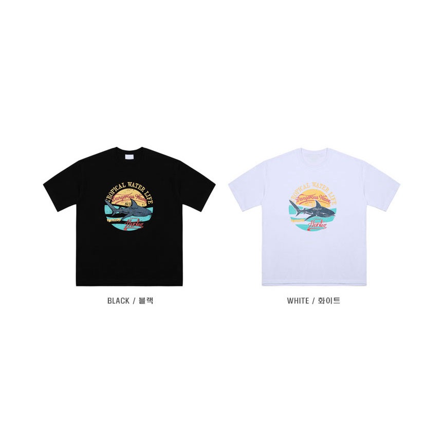 [N.plaza] 韓國 鯊魚 SUPIMA印花短袖T恤（2色）-細節圖8