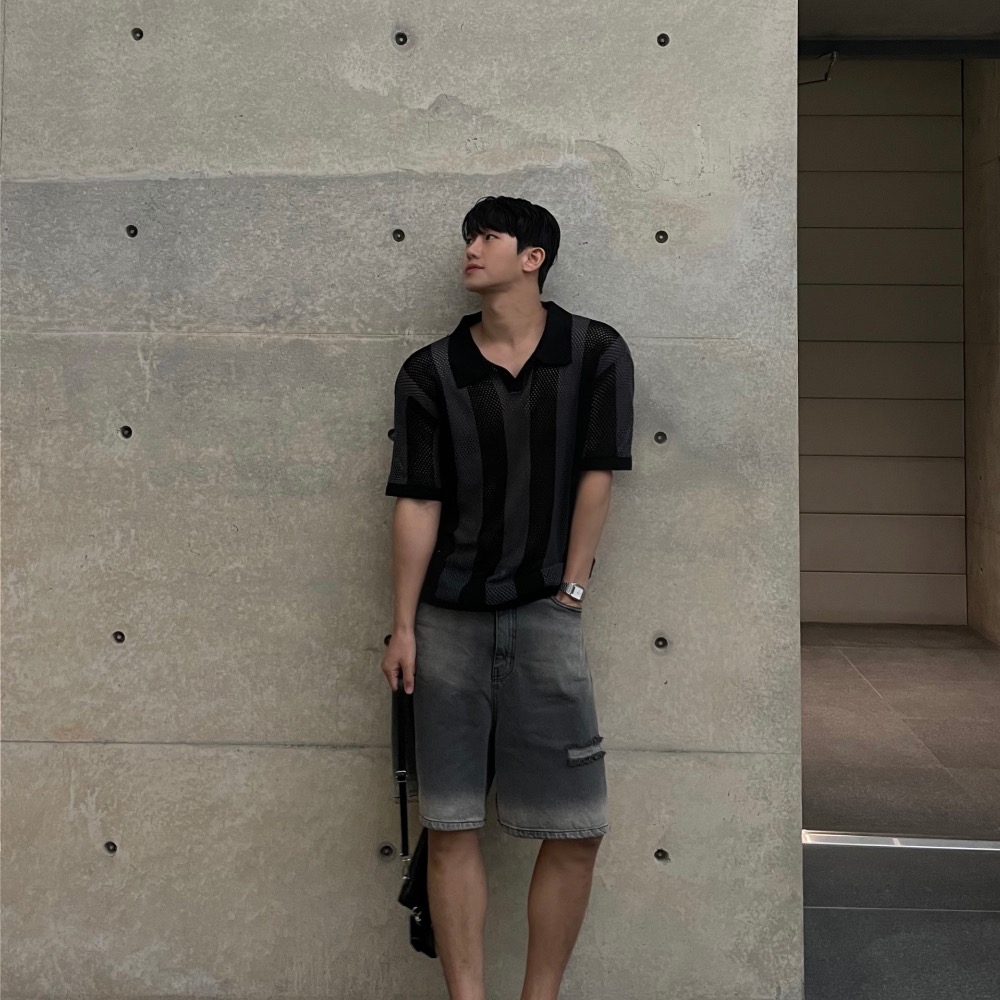 [N.plaza] 韓國 天氣砂洗牛仔短褲（2色）-細節圖4