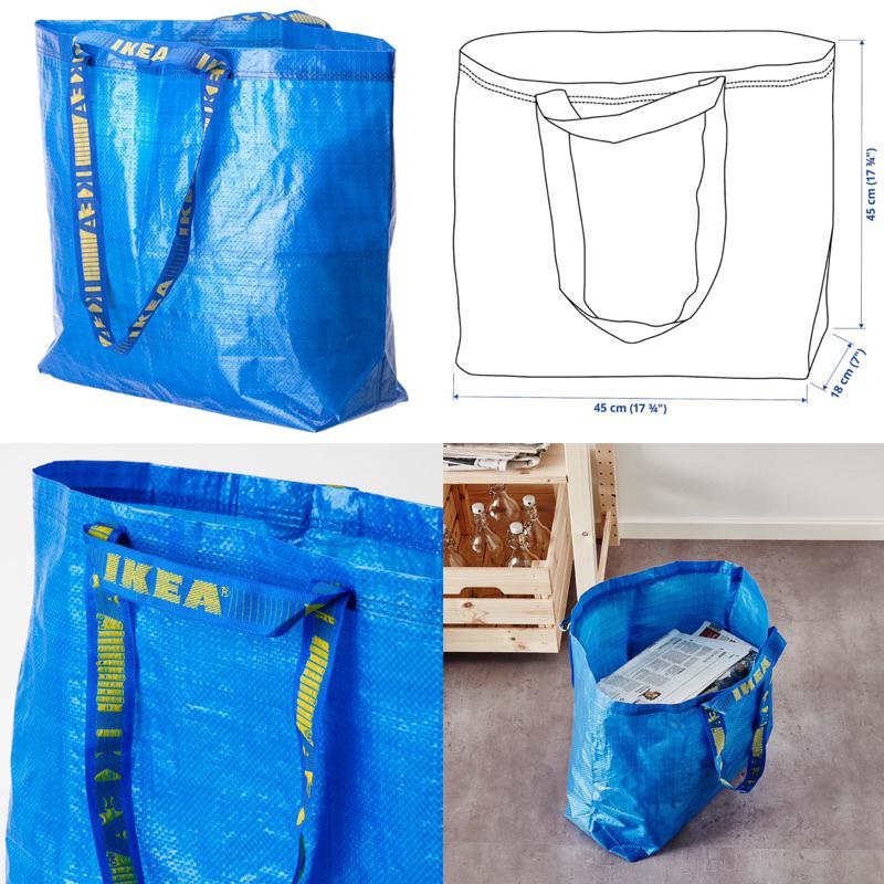 🇸🇪代購✨袋子 環保購物袋 收納袋－4種尺寸	🛍️經典藍藍色宜家袋 後背貨物袋大袋子垃圾分類袋 環保袋提袋手提袋洗衣袋-細節圖3