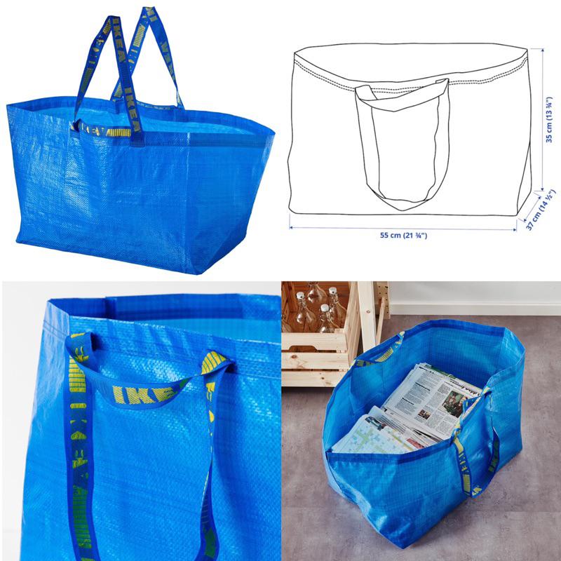 🇸🇪代購✨袋子 環保購物袋 收納袋－4種尺寸	🛍️經典藍藍色宜家袋 後背貨物袋大袋子垃圾分類袋 環保袋提袋手提袋洗衣袋-細節圖4