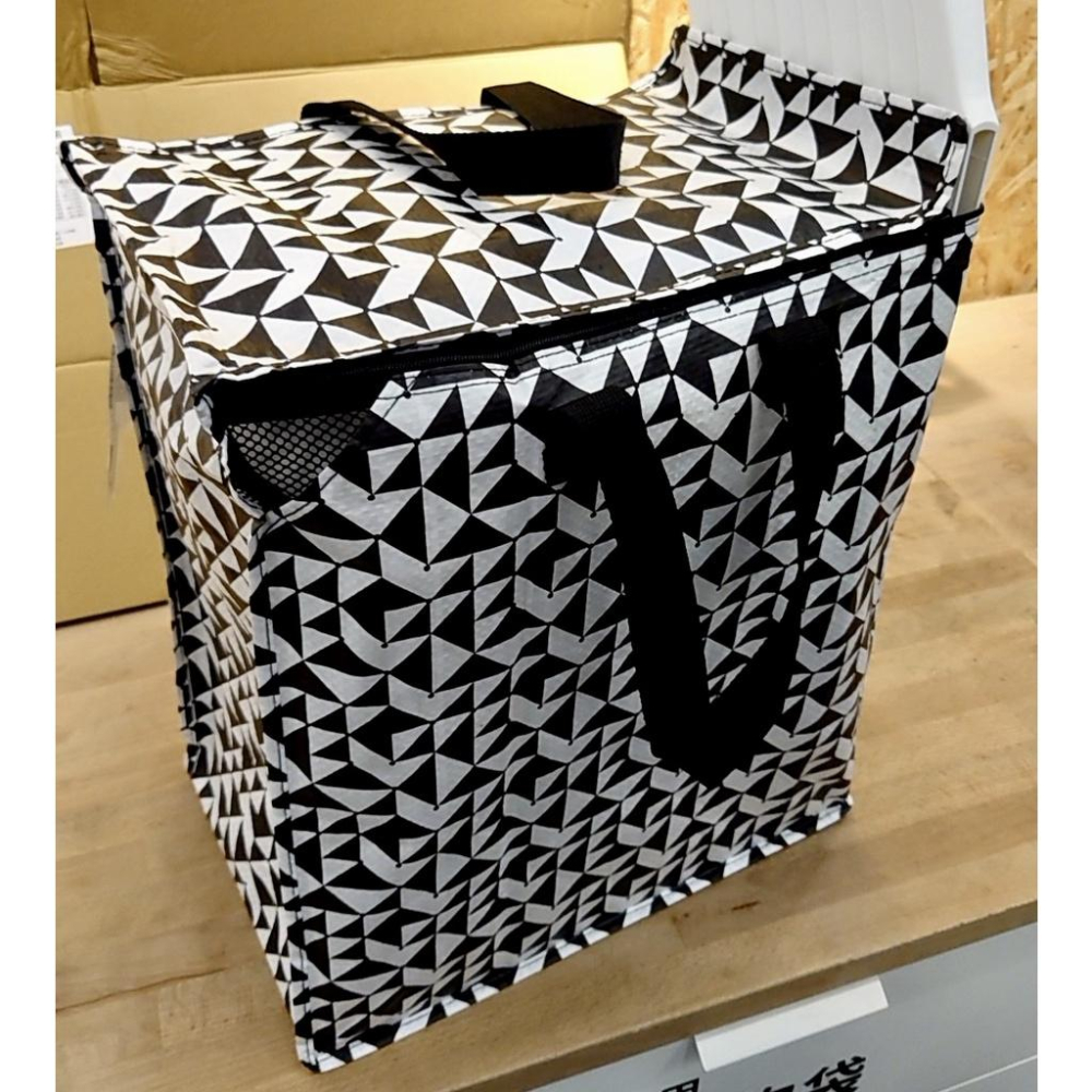 🇸🇪代購✨袋子　🛍️黑白袋 寬口雙拉鍊大袋子 環保購物袋/垃圾分類袋/收納袋 環保袋提袋手提袋 衣物棉被收納洗衣袋搬家袋-細節圖3
