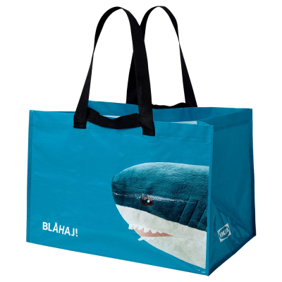 🇸🇪代購✨環保購物袋 藍色/鯊魚 71L 🦈明星網紅鯊鯊 明星鯊鯊袋 大袋子 袋子/垃圾分類袋/收納袋 提袋手提袋洗衣袋