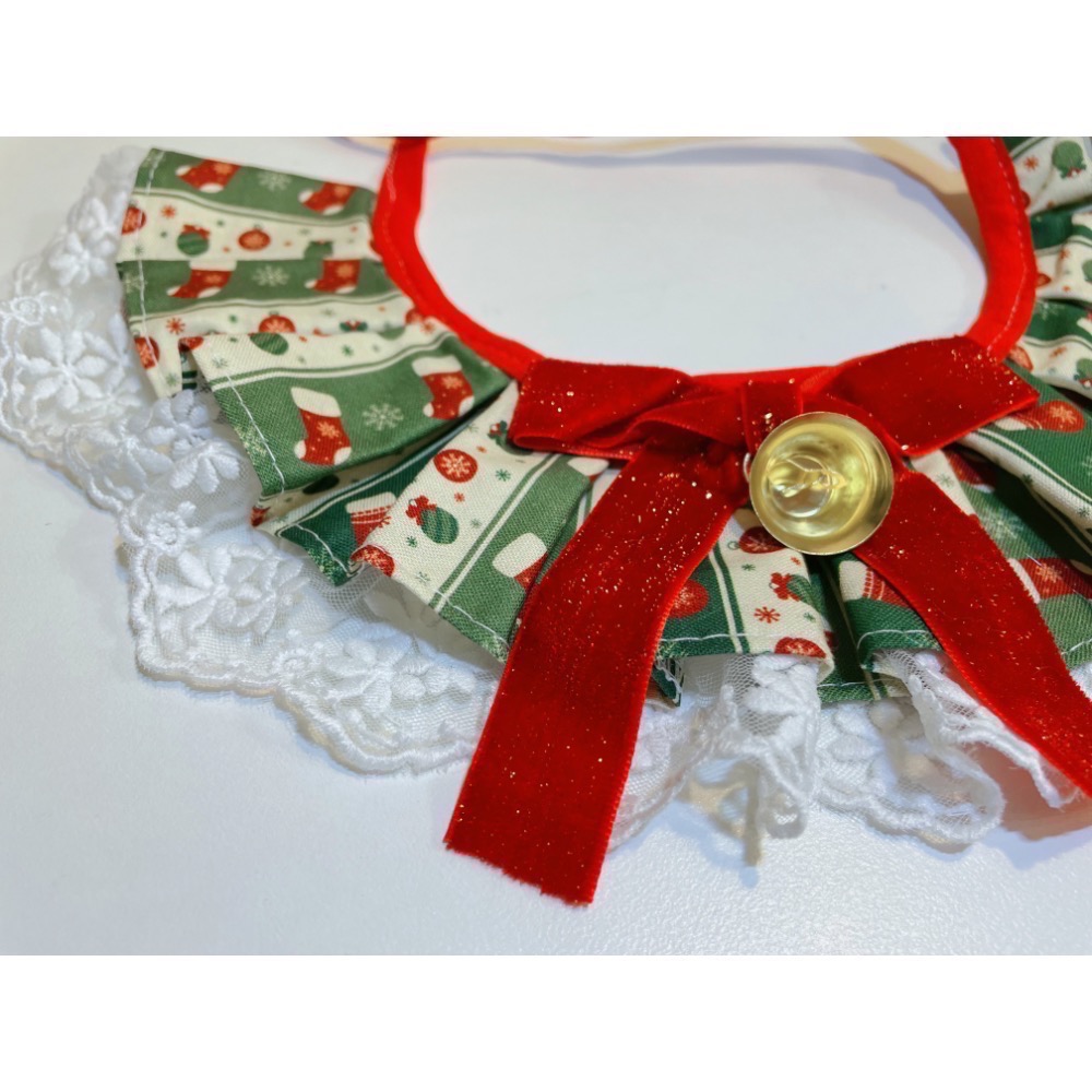 【台中現貨】聖誕大紅蝴蝶結貓咪圍脖+聖誕帽 套裝組-細節圖2