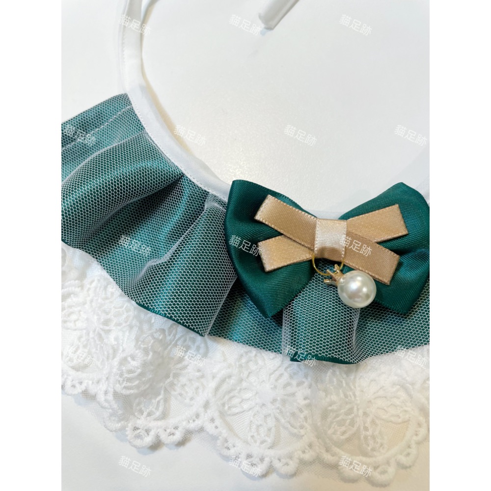 超熱賣❤️❤️典雅緞帶珍珠貓咪圍脖 貓咪項圈 貓咪頸圈-細節圖3