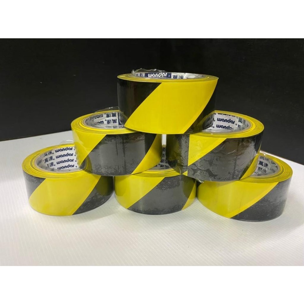 含稅附發票 48mm足27米長零售(含稅附發票) 整箱更便宜~黑黃斑馬膠帶 警示膠帶 PVC膠帶-細節圖3