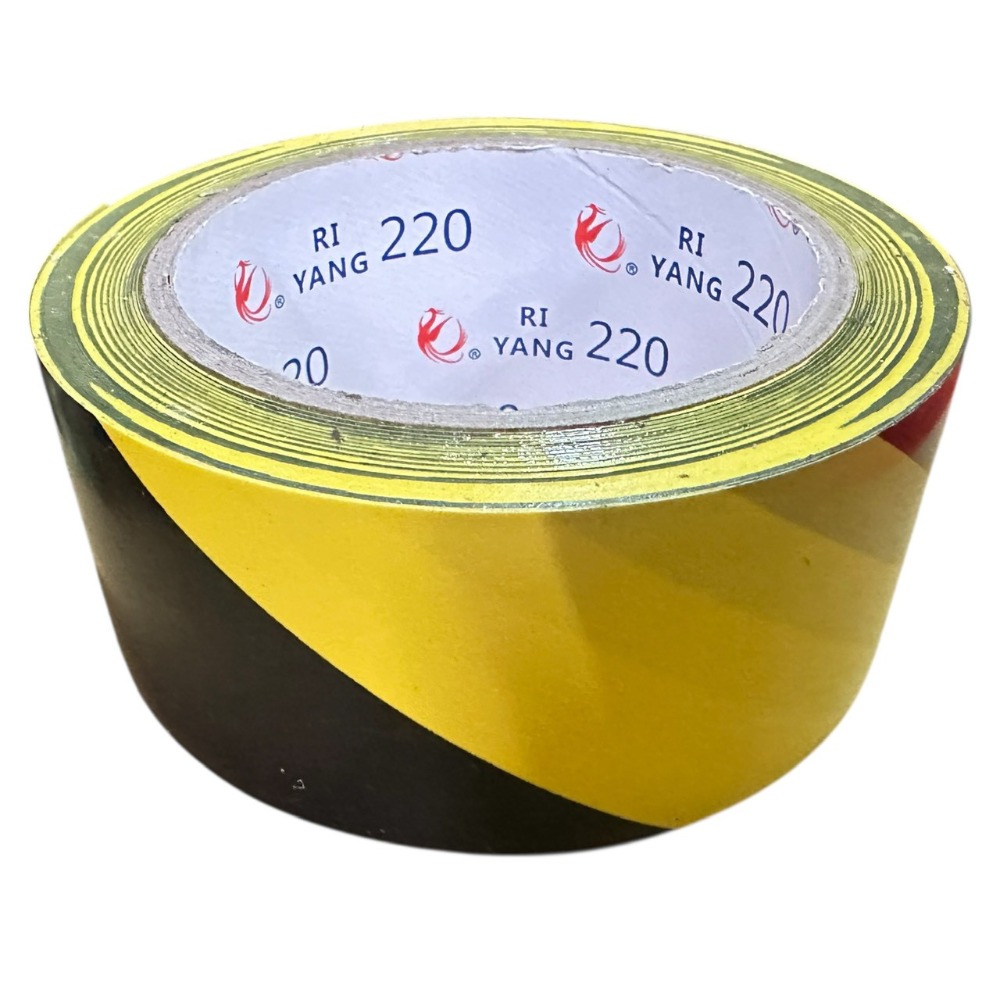 含稅附發票 48mm足27米長零售(含稅附發票) 整箱更便宜~黑黃斑馬膠帶 警示膠帶 PVC膠帶-規格圖5