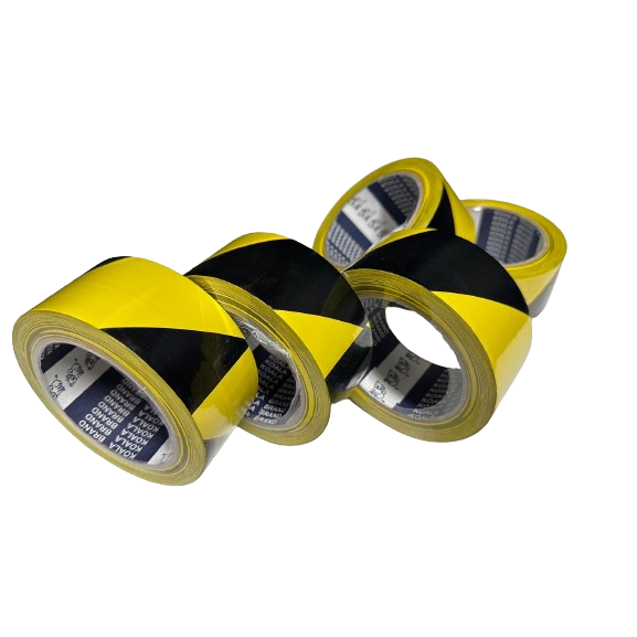 含稅附發票 云境銷售企劃社 48mm足25米長 一箱72捲裝/120捲裝 黑黃斑馬膠帶 警示膠帶 PVC膠帶-細節圖4