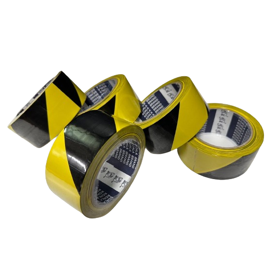 含稅附發票 云境銷售企劃 48mm足25米長1束6捲 黑黃斑馬膠帶 警示膠帶 PVC膠帶-細節圖3