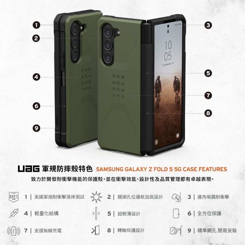 9折~原價@1980【UAG】Samsung Galaxy Z Fold 5 耐衝擊簡約款保護殼-細節圖2