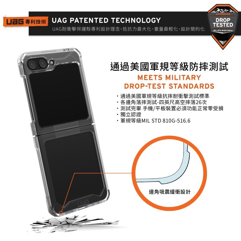 9折~原價@1980【UAG】Samsung Galaxy Z Flip 5 耐衝擊保護殼-極透明-細節圖3