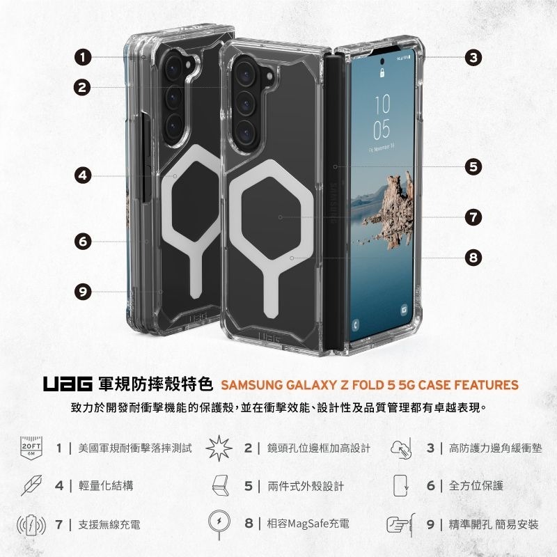 9折~原價@2280【UAG】Samsung Galaxy Z Fold 5 磁吸式耐衝擊保護殼(MagSafe)-細節圖2