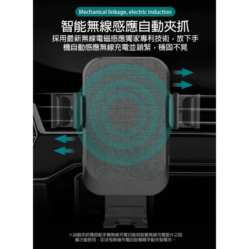 9折~原價@1280【Oweida】QX250 自動感應無線快充車用手機支架 15W快充-細節圖4
