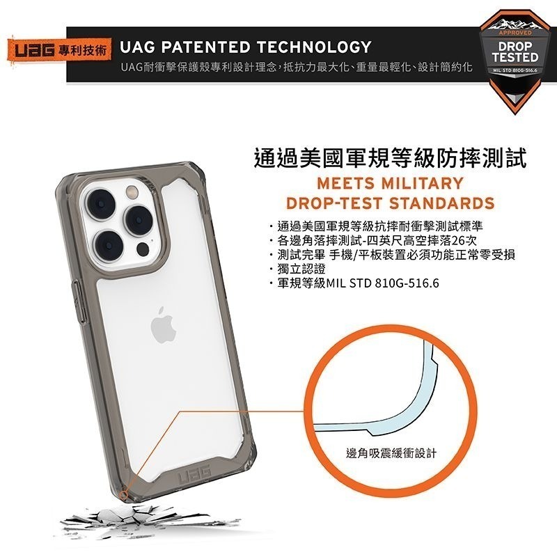 期間限定~9折~原價@1380【UAG】iPhone 14 系列 極透明/全透明 耐衝擊防摔手機殼-細節圖3