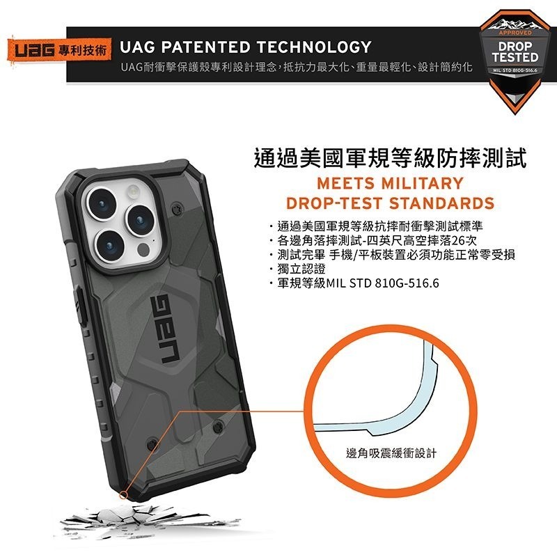 公司貨~期間限定9折~原價@1980【UAG】iPhone 15系列 MagSafe磁吸式 幾何/迷彩 耐衝擊防摔手機殼-細節圖4