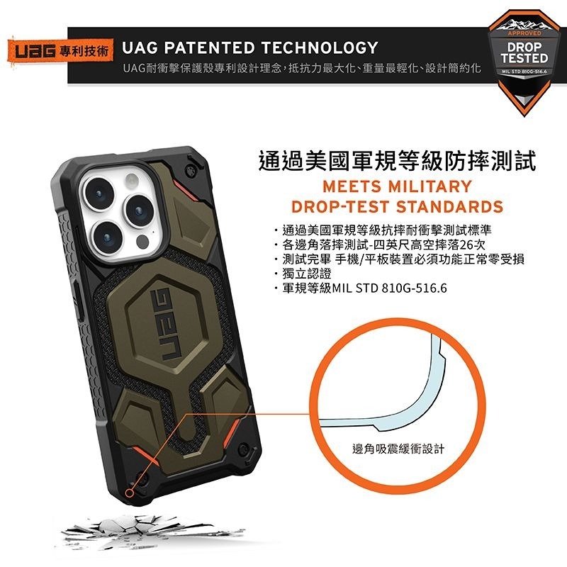 公司貨~期間限定~88折~原價@3380【UAG】iPhone 15系列 Magsafe磁吸式 頂級特仕版 耐衝擊保護殼-細節圖4